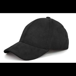 unisex black suede baseball cap
